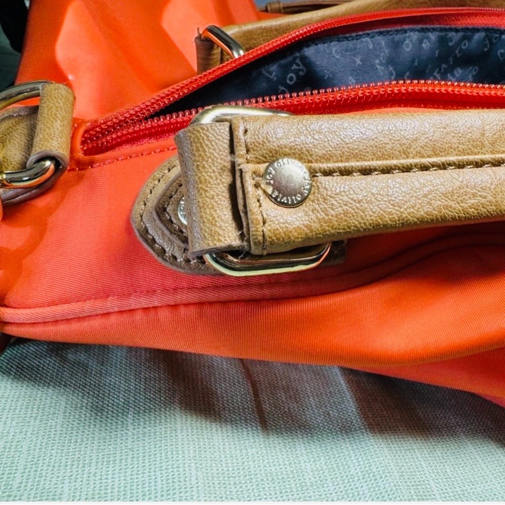 Olivia + Joy Chic Orange Shoulder Bag with Gold Accents - Picture 6 of 13
